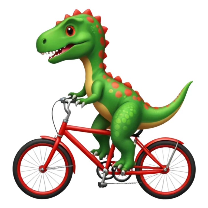 Cute dinosaur riding a bike  sticker
