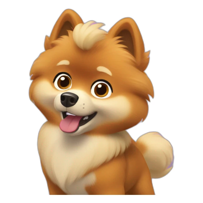 Pomeranian in paw patrol sticker