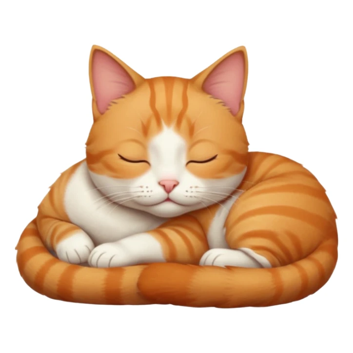 ginger and white small cat eyes closed lying down in funny position sticker