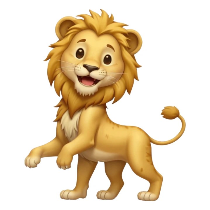 León desnutrido y flaco riéndose  de cuerpo entero sticker