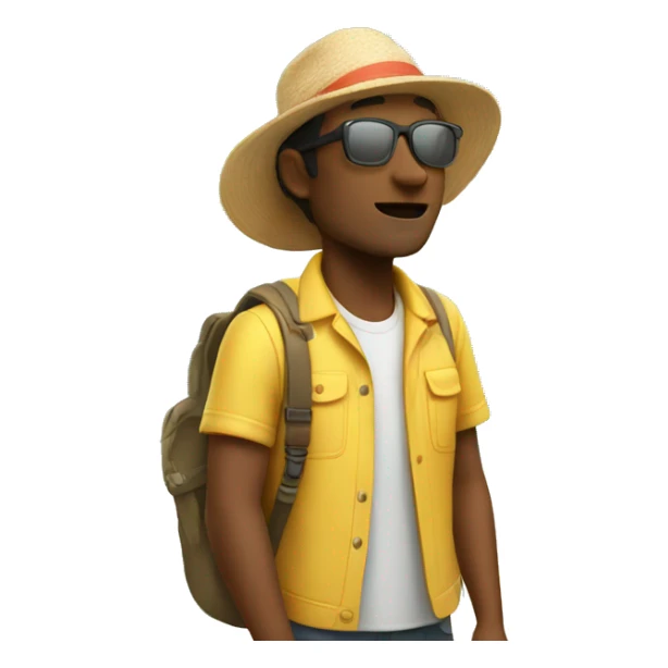 Tourist on sunny island  sticker