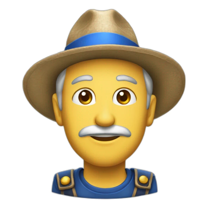 mago com um chapéu azul e o sinal de afirmativo com o polegar direito sticker