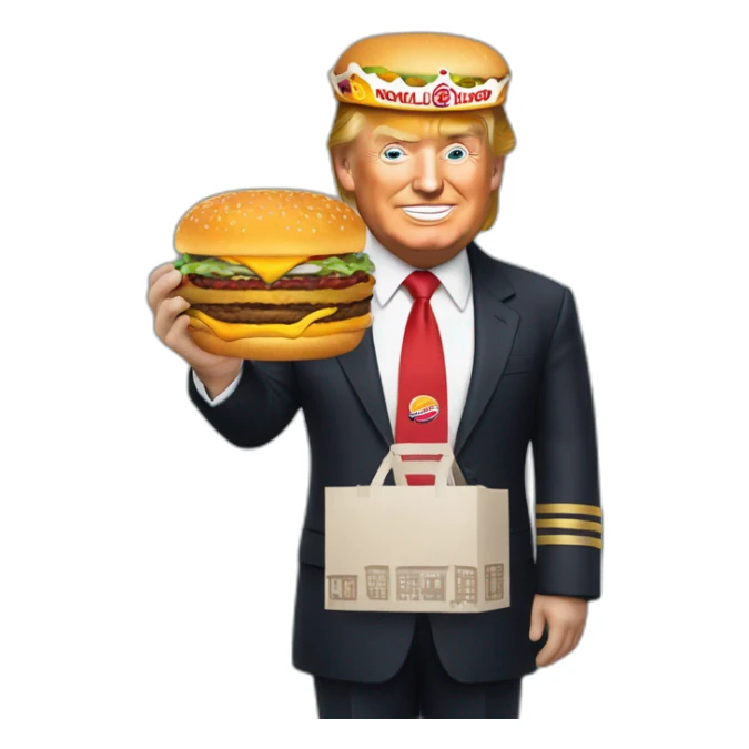 Donald Trump with Burger King sign in hand sticker