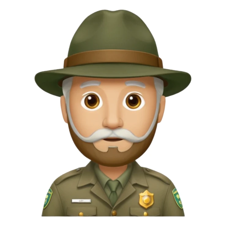 Male Park Ranger with white beard  sticker