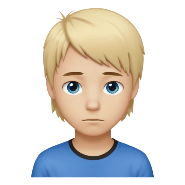 boy with blonde hair emo, and light brown shirt, and blue eyes sticker
