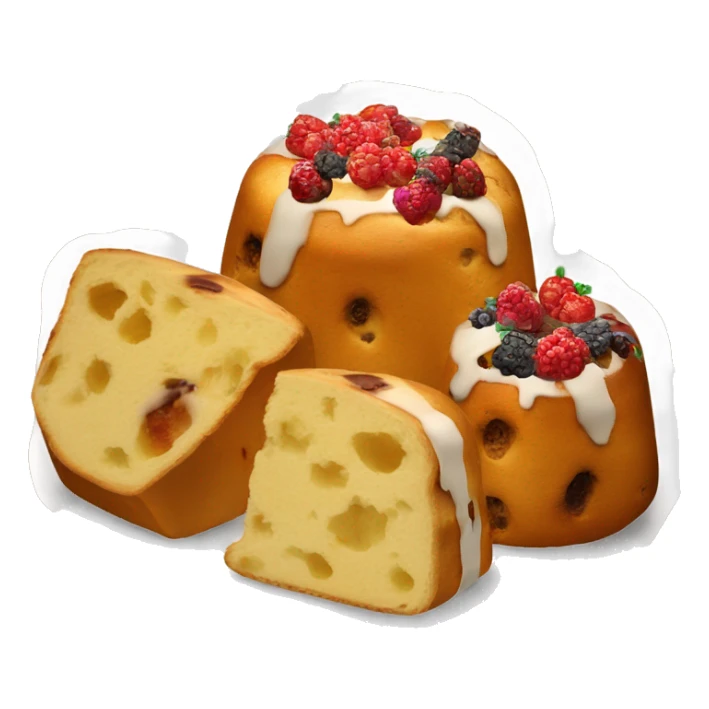 un panettone, tradicionalmente decorado con frutas confitadas y pasas. sticker