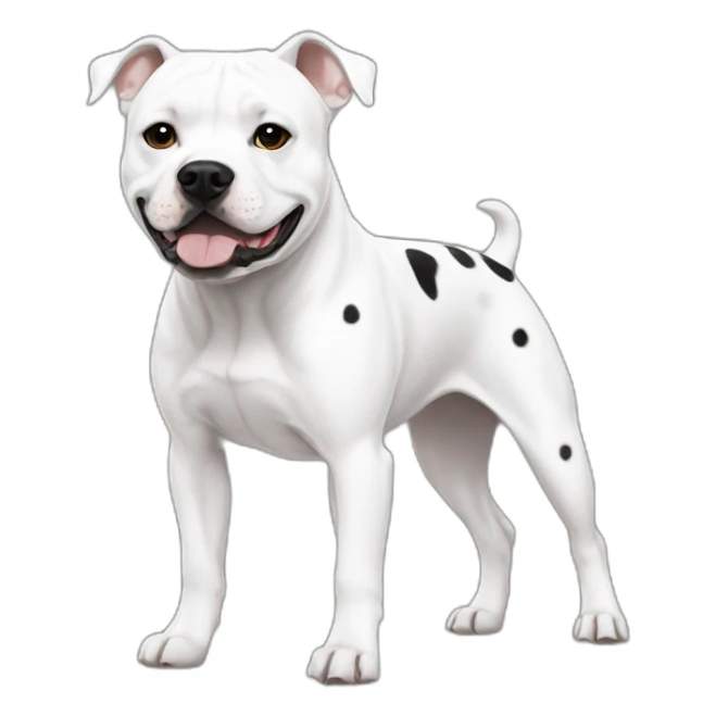 white staffordshire terrier with black spot sticker