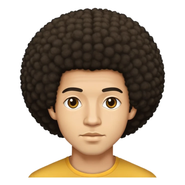 light skin handsome male with afro sticker
