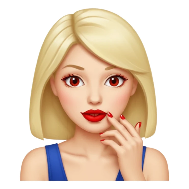 Woman biting her nail ideas a flirty way sticker