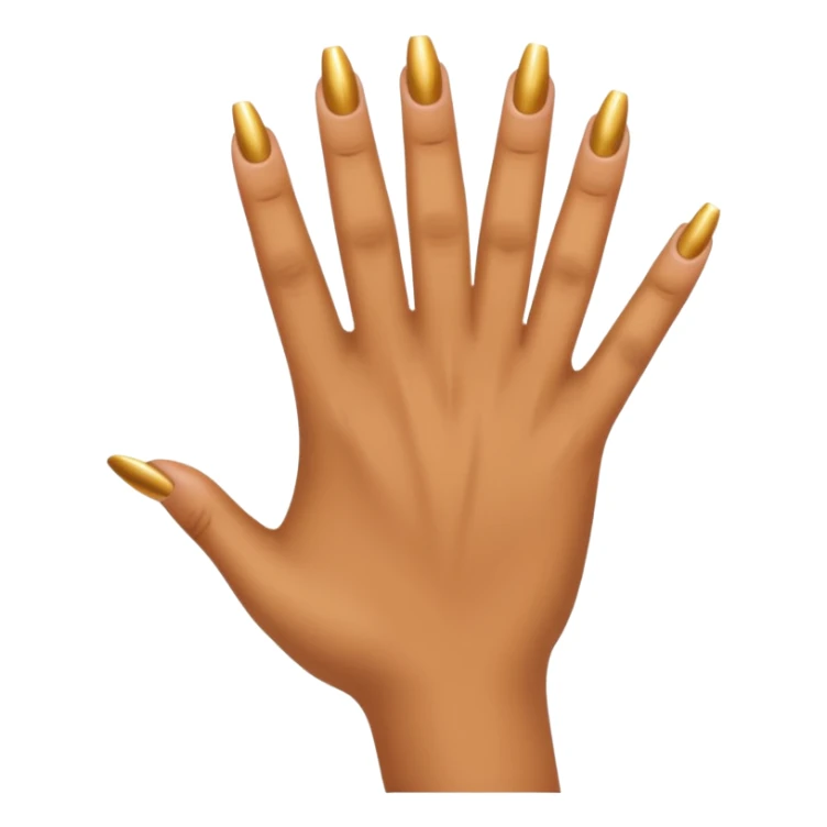 Tan skin hand with short gold nails sticker