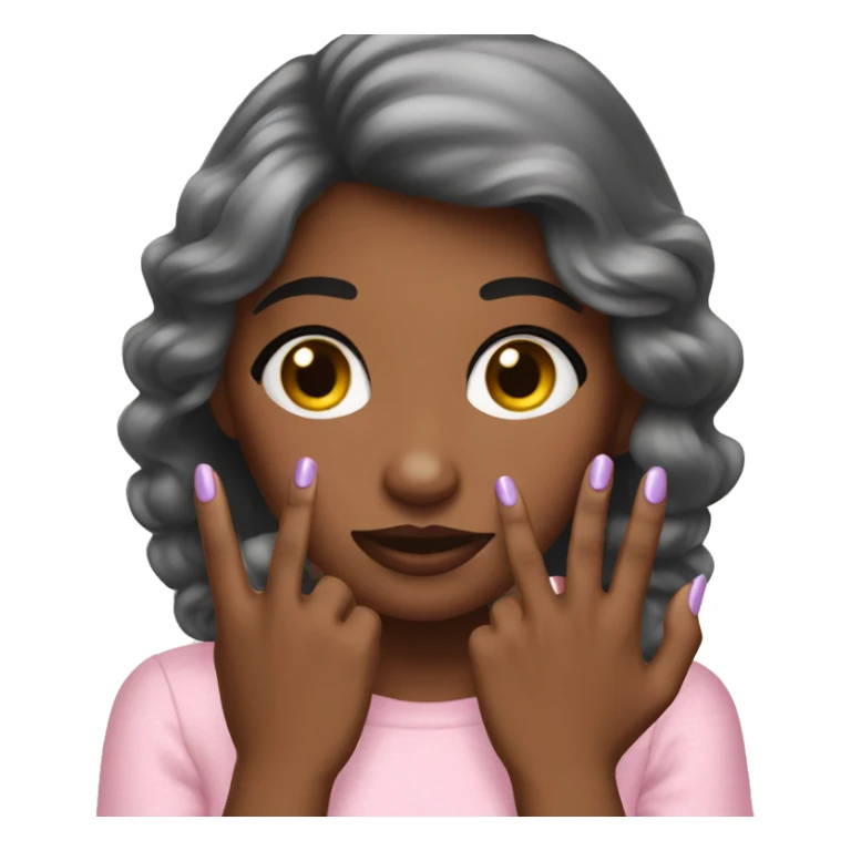 The girl shows a new manicure sticker