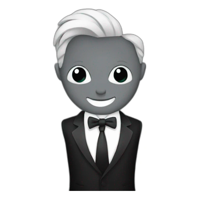 app logo with white tie and black suit sticker