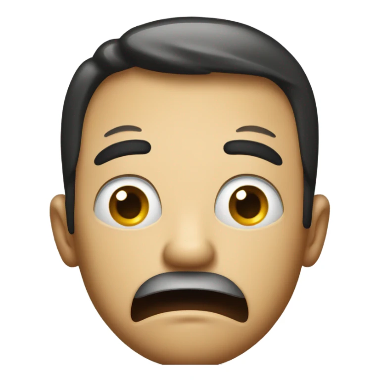 Draw a surprised man emoji but his mouth is open in surprise  sticker