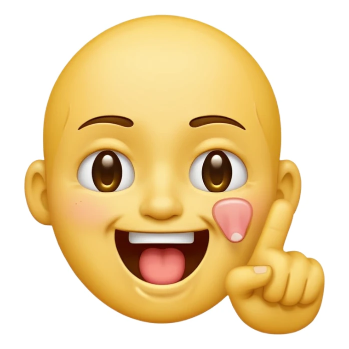 A laughing crying face emoji with a middle finger sticker