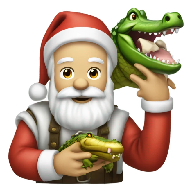 Redneck santa eating an alligator  sticker