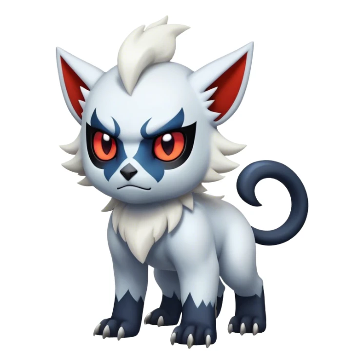 Edgy Cool Kawaii Litten-Absol-Pokémon Full Body sticker