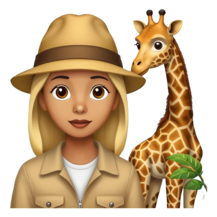 a person visiting a zoo with animals like giraffe and monkey in the background sticker