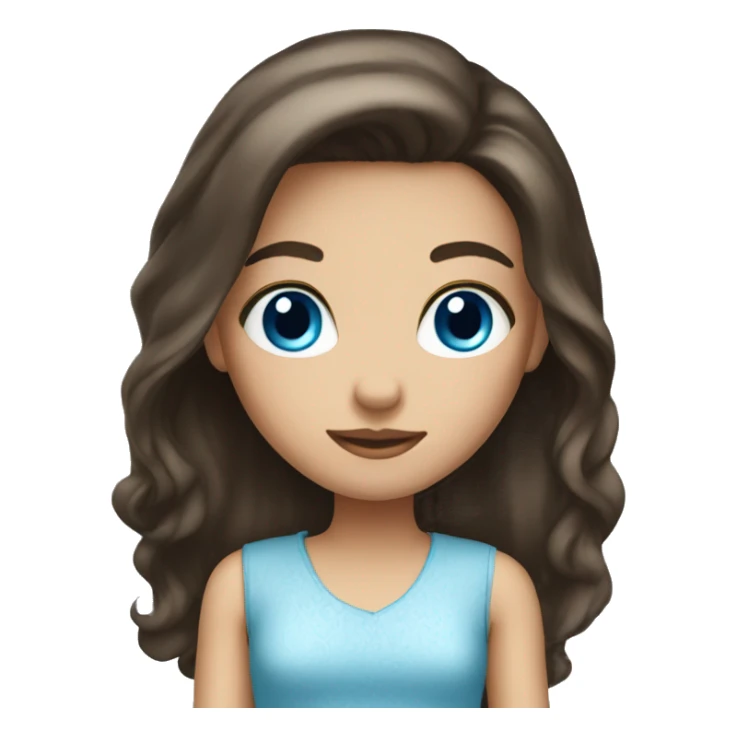 Brunette blue eyed girl sticker