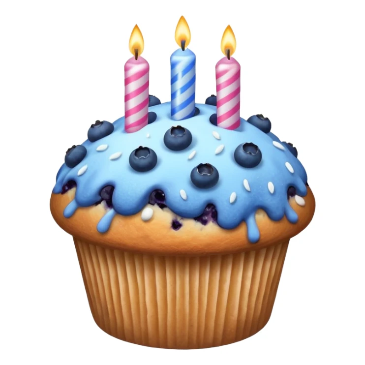 Blueberry Muffin celebrating birthday. Make sure it actually looks like a muffin with candles  sticker