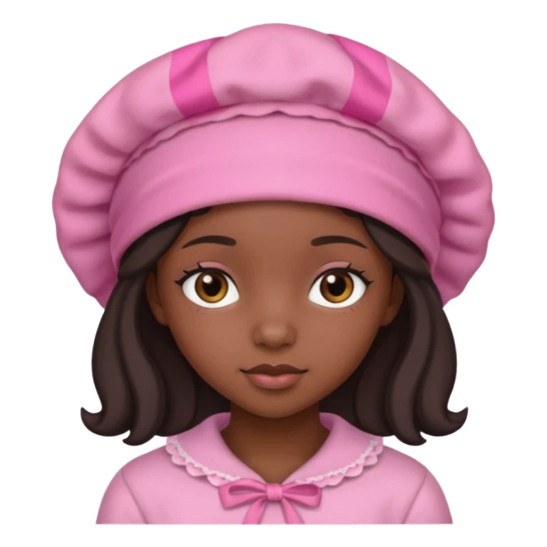 Black girl with pink bonnet teen sticker