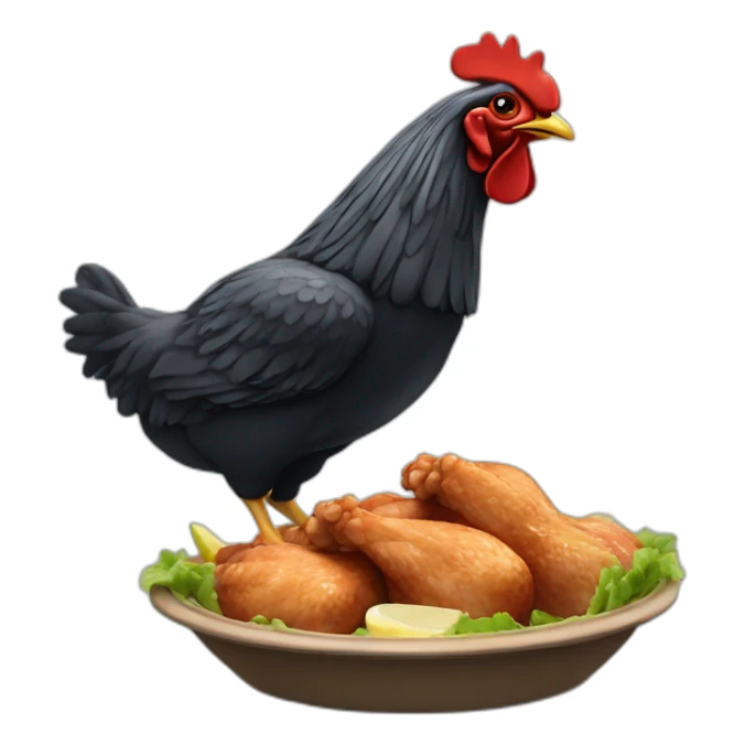 Noir qui mange du poulet sticker