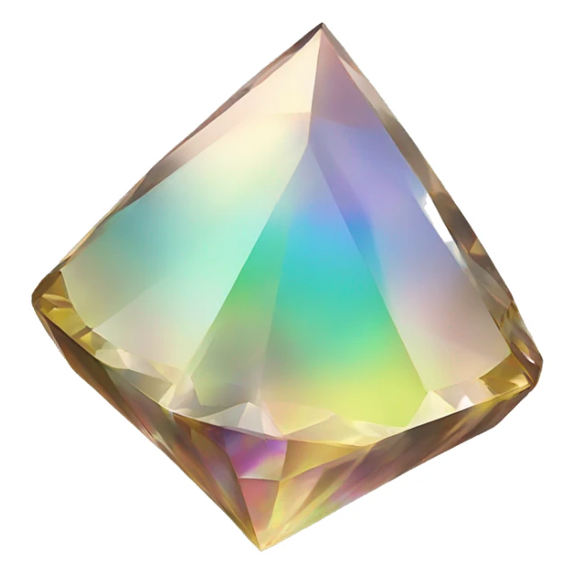 Pyramid-shaped 56-carat iridescent diamond crystal sticker