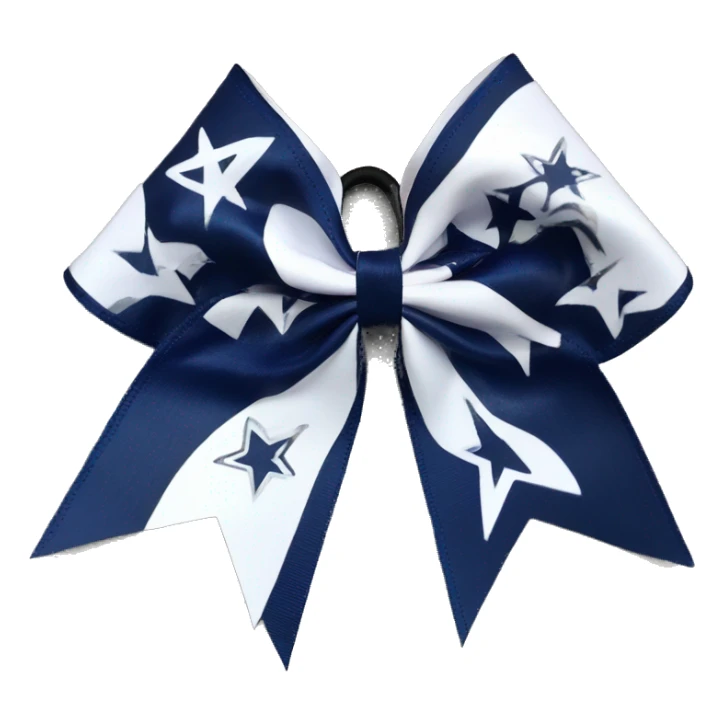 Navy blue and white Allstar cheer bow sticker