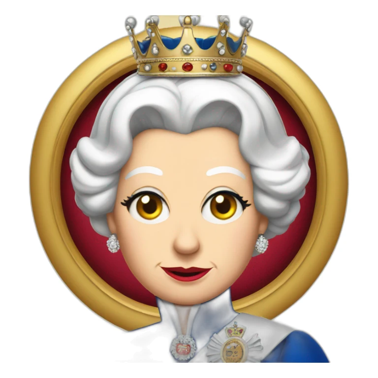 Queen Elizabeth II looking angry with a monocle in one eye sticker