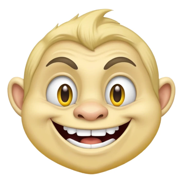 Internet meme troll face with a mischievous grin, typical YouTube thumbnail style sticker