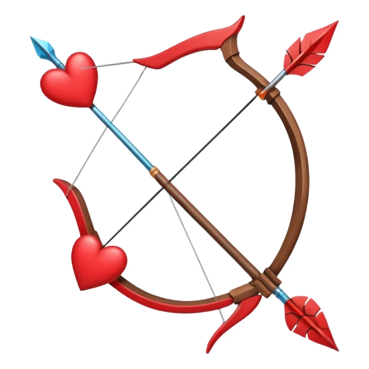 red bow and arrow with heart sticker