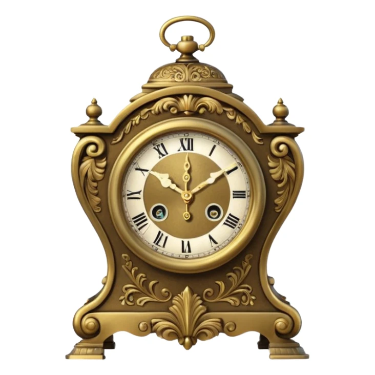 vintage mantel clock, ornate body sticker