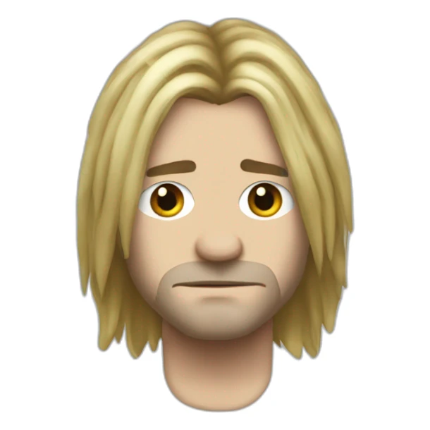 kurt cobain with rock hair sticker