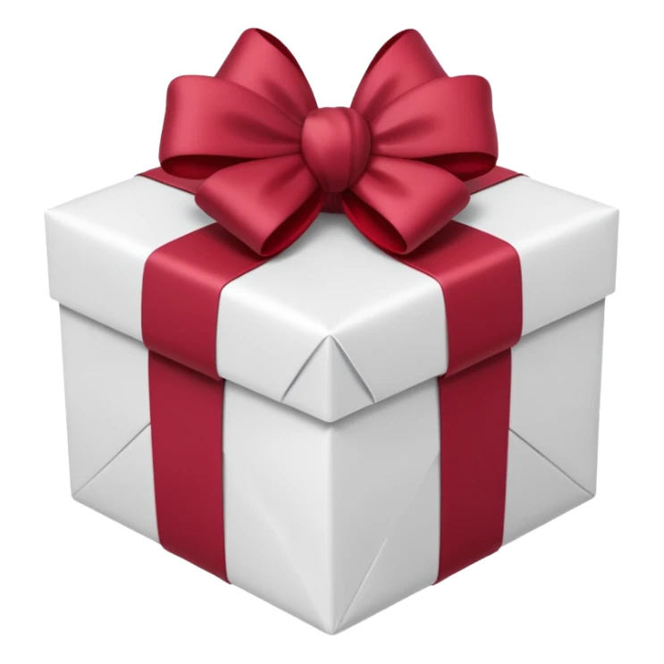 christmas gift with white color and cranberry bow sticker