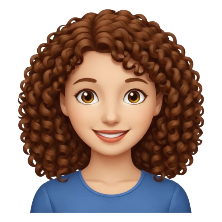 Femme cheveux bouclée brun  sticker