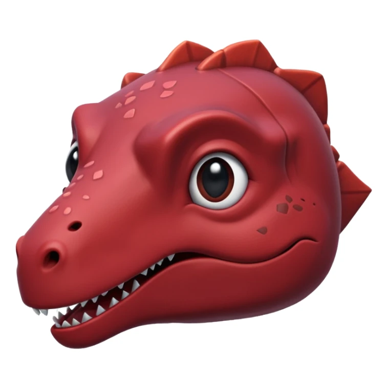 a maroon dinosaur with a Rhombus head and black eyes. sticker