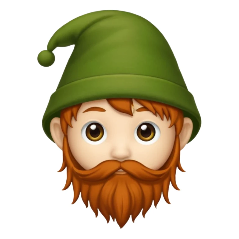 Gnomo con tratti asiatici, capelli ricci scuri, occhi marroni, cappello verde sticker