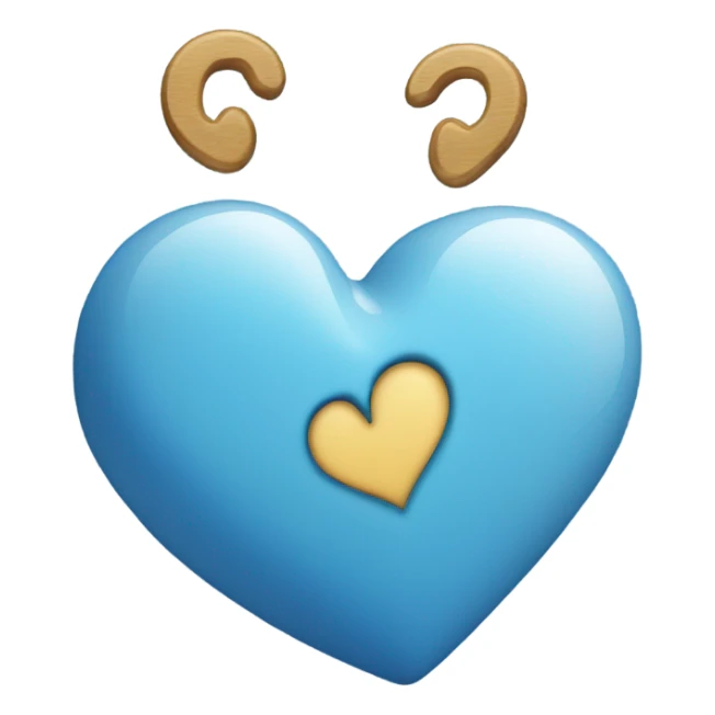Small blue heart next to large blue heart sticker