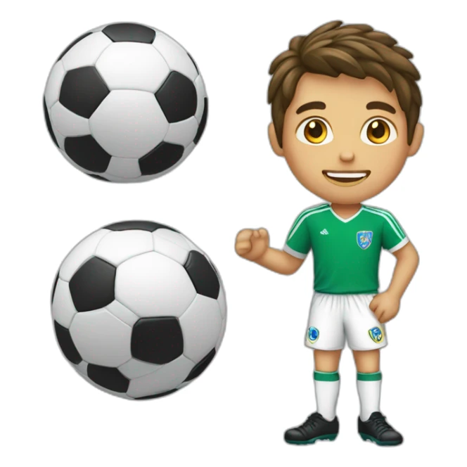 Joven con cresta con balón de soccer sticker