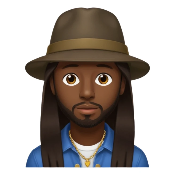 Wyclef Jean with dark brown long hair sticker