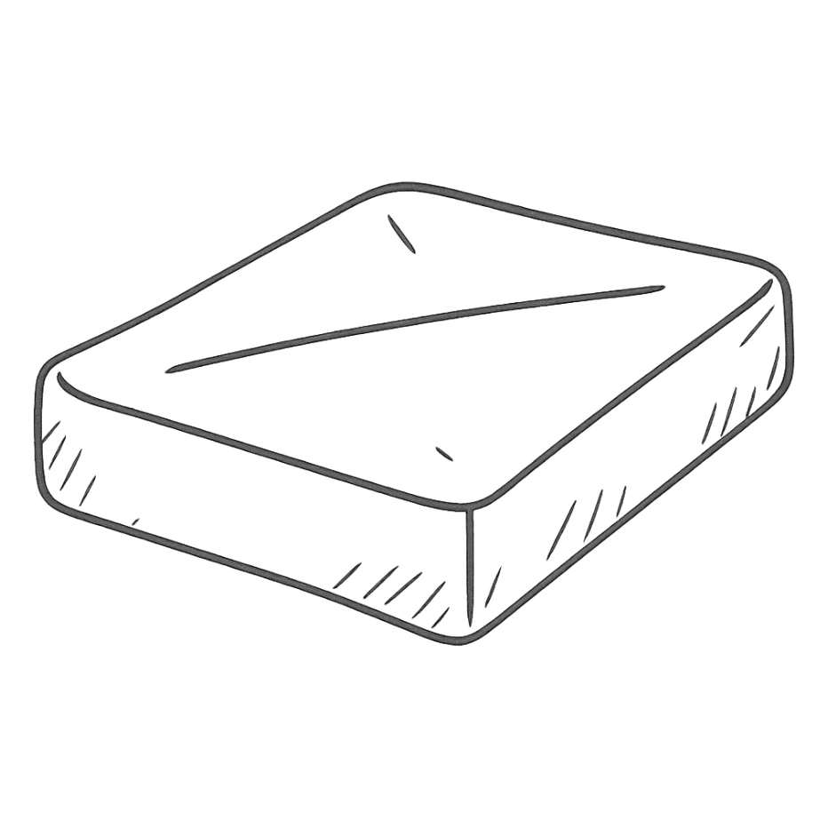 hand-drawn outlined crash mat in perspective with sketchy lines sticker