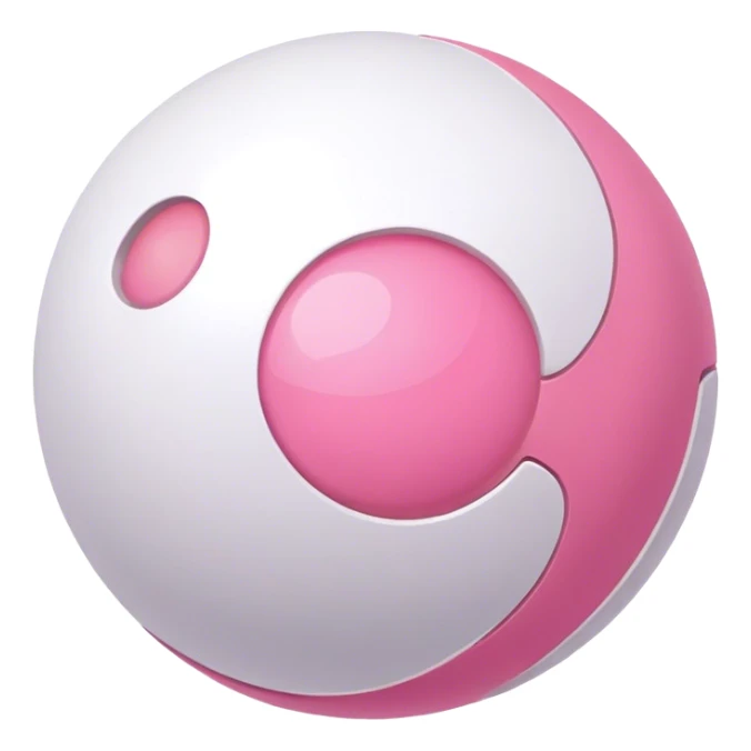 white ball with a pink ball inside of it sticker