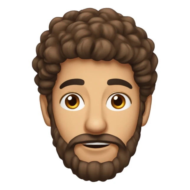 Un arabe avec les cheveux blouclés brun et un bouc sticker