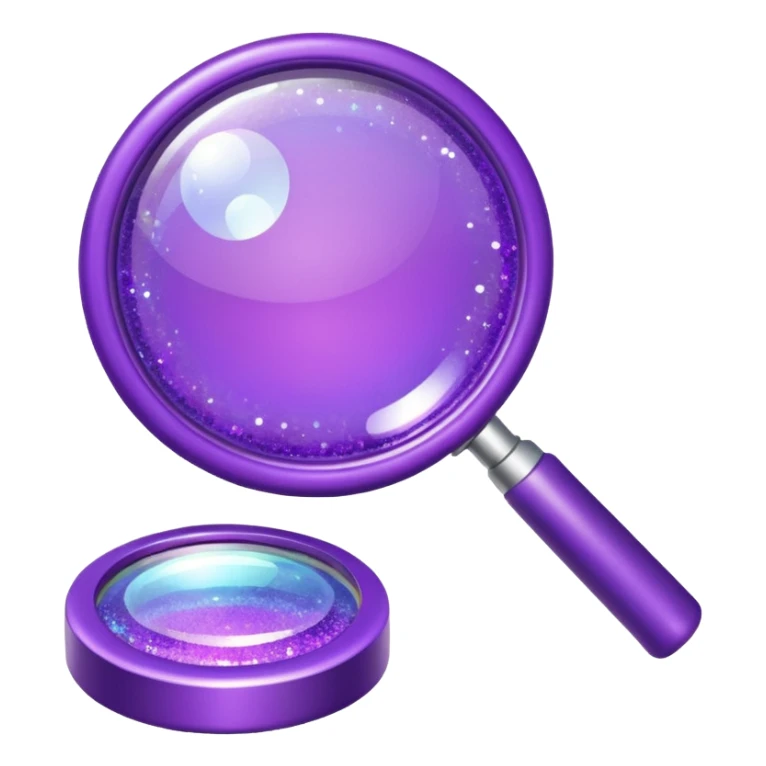 glitter purple and magnifying glass sticker