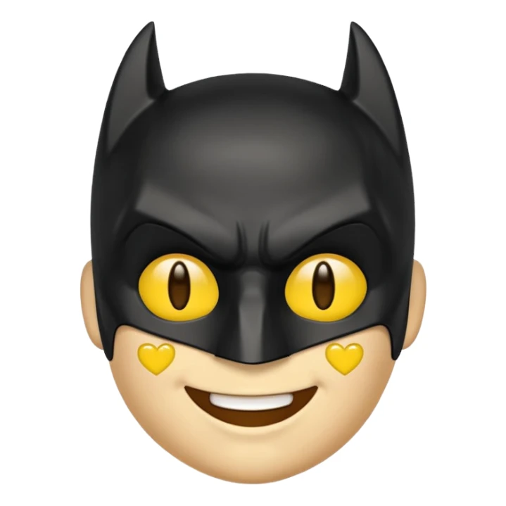 batman emoji with hearts in his eyes sticker