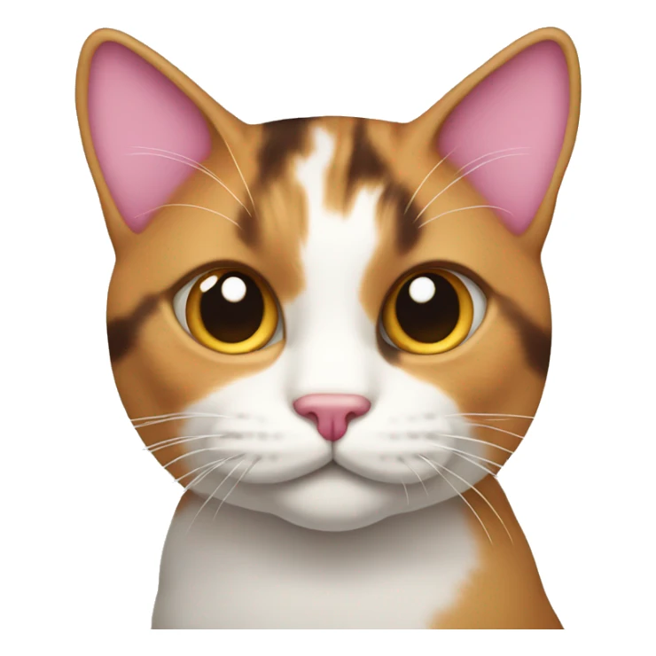Calico cat with pink nose sticker