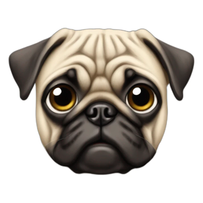 pug wearing a t-shirt sticker