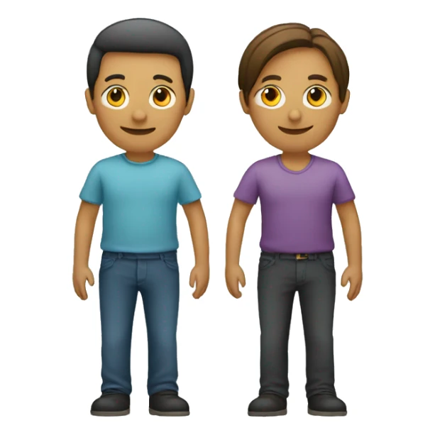 two people, one standing next to the other, shape icon sticker