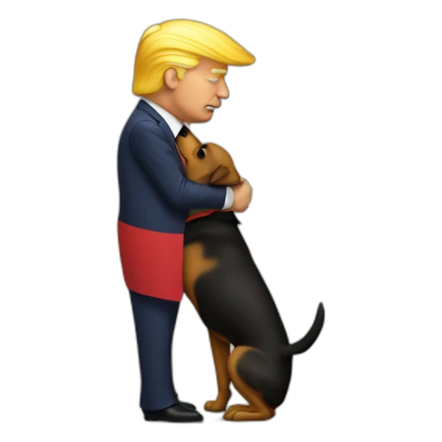 trump kissing a dog sticker