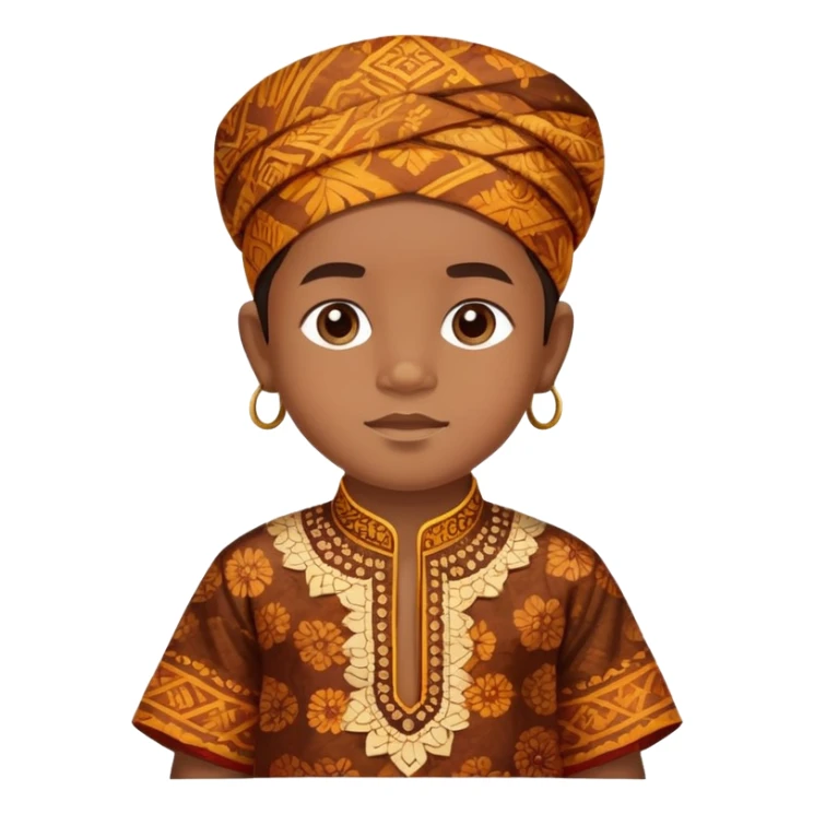 Indonesian child wearing traditional batik clothing sticker
