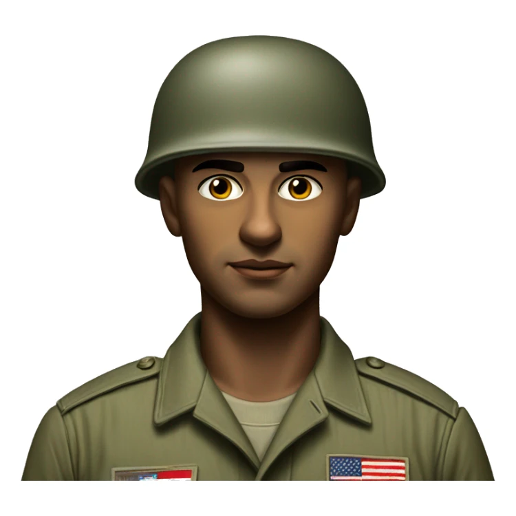 photorealistic serious us soldier 1960s sticker